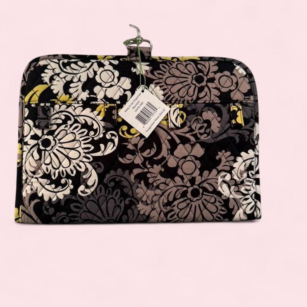 Vera Bradley black & yellow baroque keep it up organizer